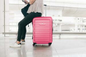 woman waiting to get a flight