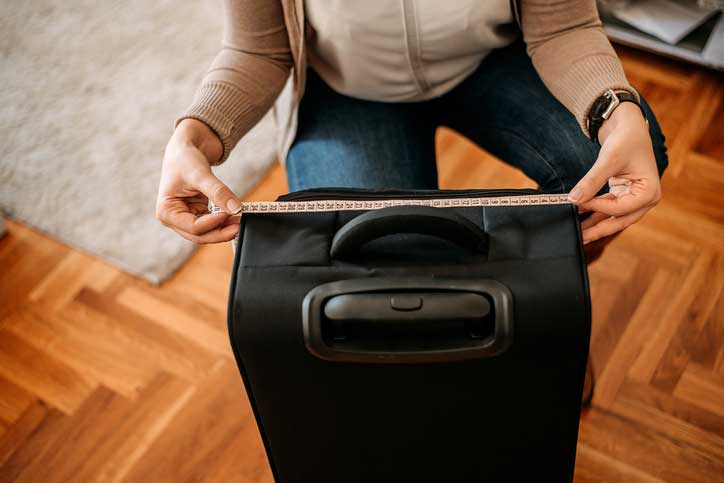 Close up of Packing Suitcase